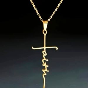Faith necklace in gold tone